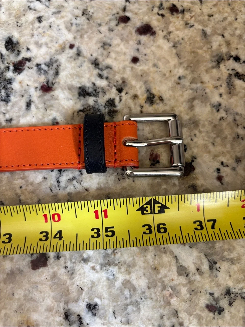 Talbots Color-Block Orange Brown Black Silver Belt